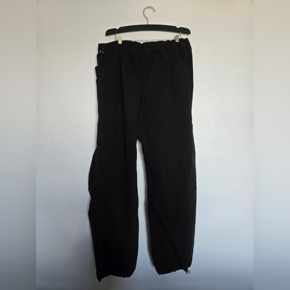 Bershka Black Drawstring Parachute Pants - Picture 2 of 8